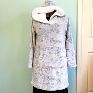 Harry Potter Wizarding World Fleece Sherpa Hoodie Blue Med EUC